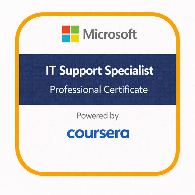 Microsoft IT Support Specialist Professional Certificate badge